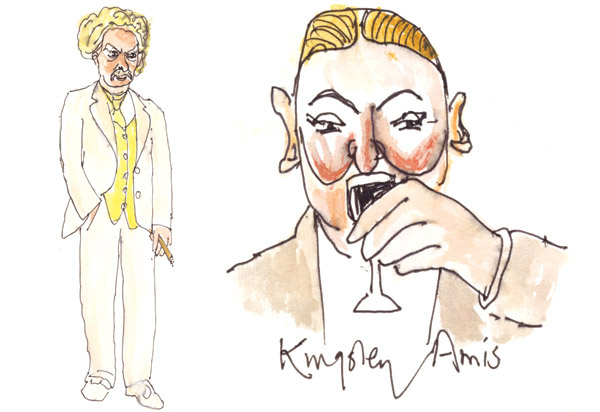 Mark Twain (left) and Kingsly Amis
